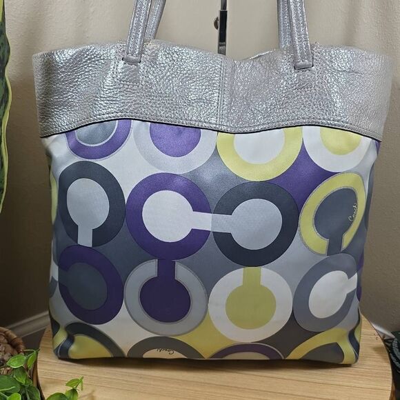 Coach Julia Op Art Signature Tote | Matching Wallet - Picture 6 of 16